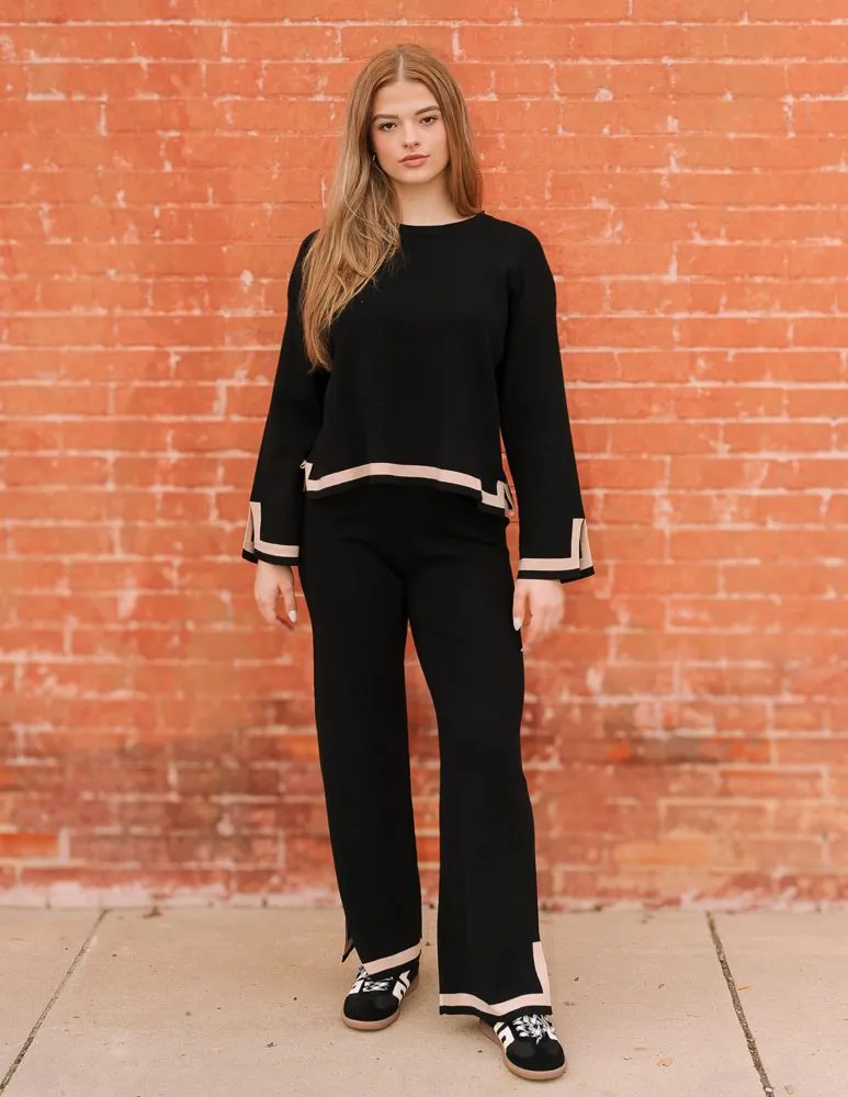 Black Taupe Wide Leg Pants ILS4205