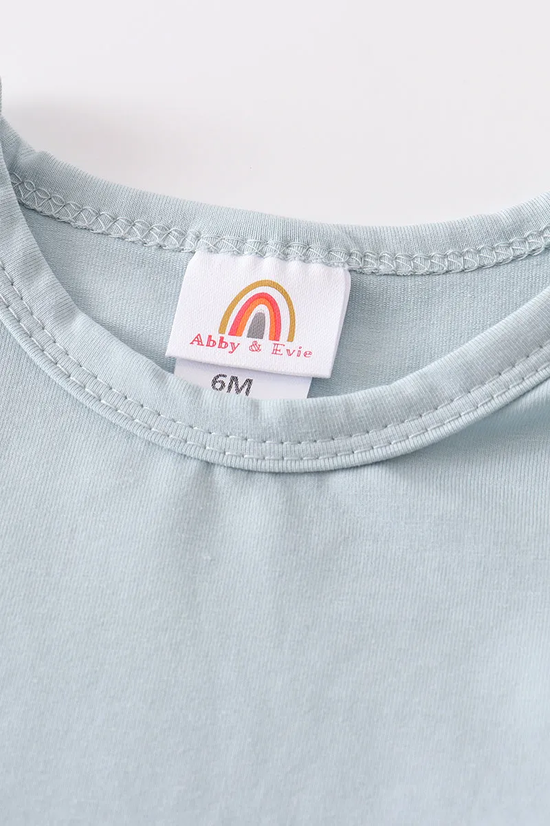 Blue Blank Basic T-shirt Adult Kids And Baby Bubble