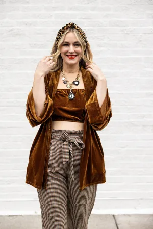 bowie bralette in gold dust velvet