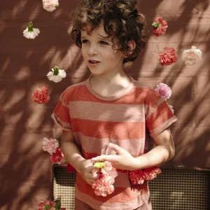 Boys & Girls Striped Burnt Orange T Shirt