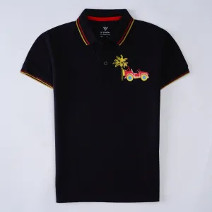 Boys Half Sleeves Polo T-Shirt (Car)
