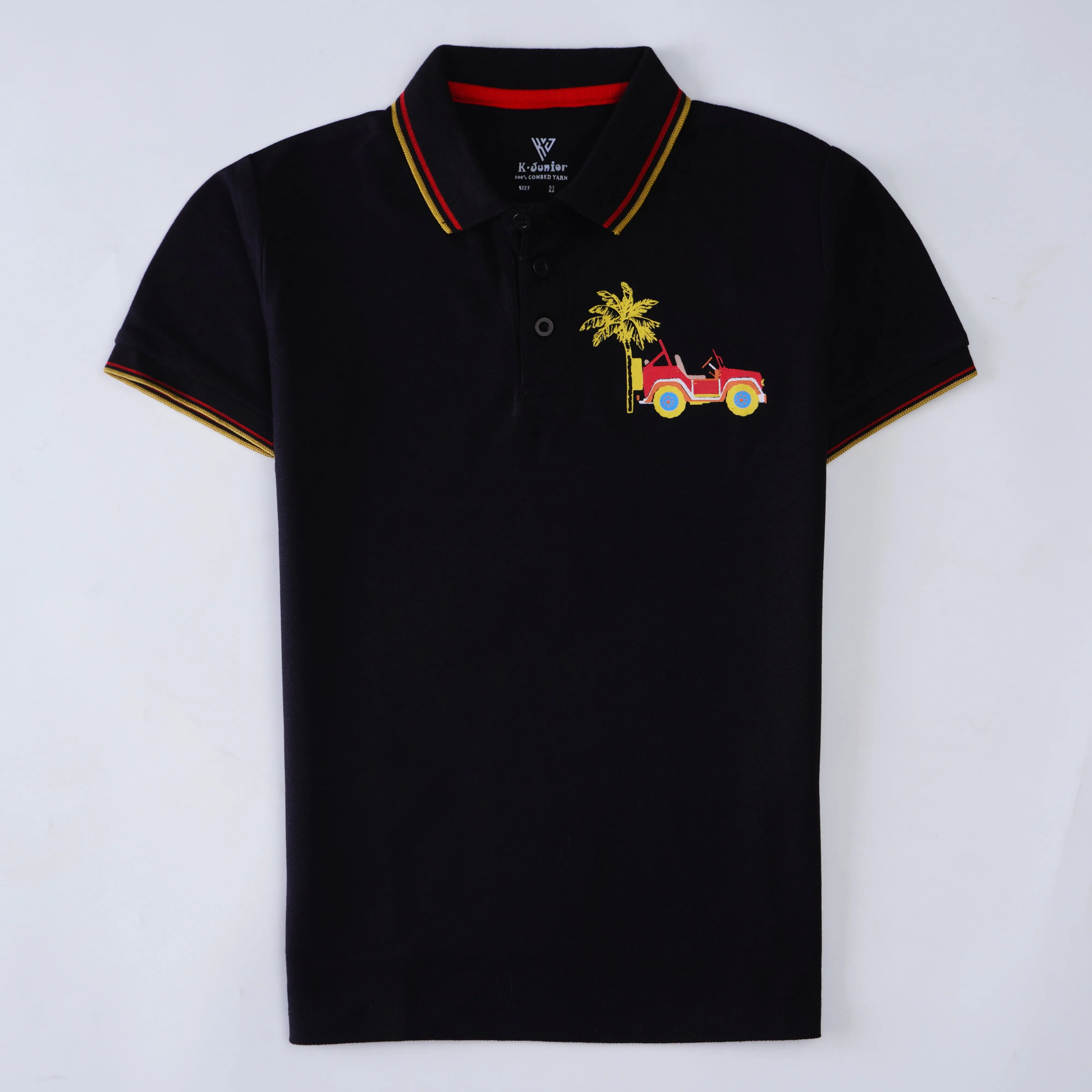 Boys Half Sleeves Polo T-Shirt (Car)