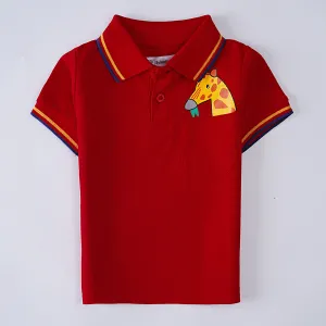 Boys Half Sleeves Polo T-Shirt (Girraffe)