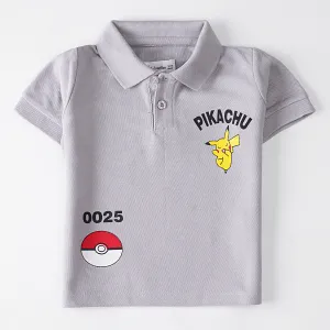 Boys Half Sleeves Polo T-Shirt (Pikachu)