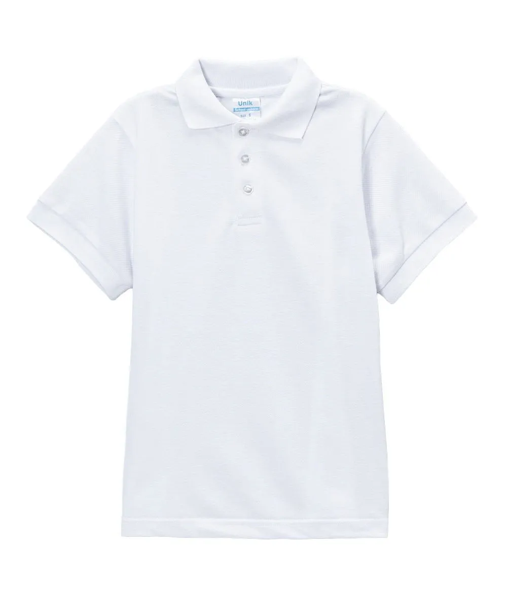 Boys Uniform Polo Shirt White 5-18