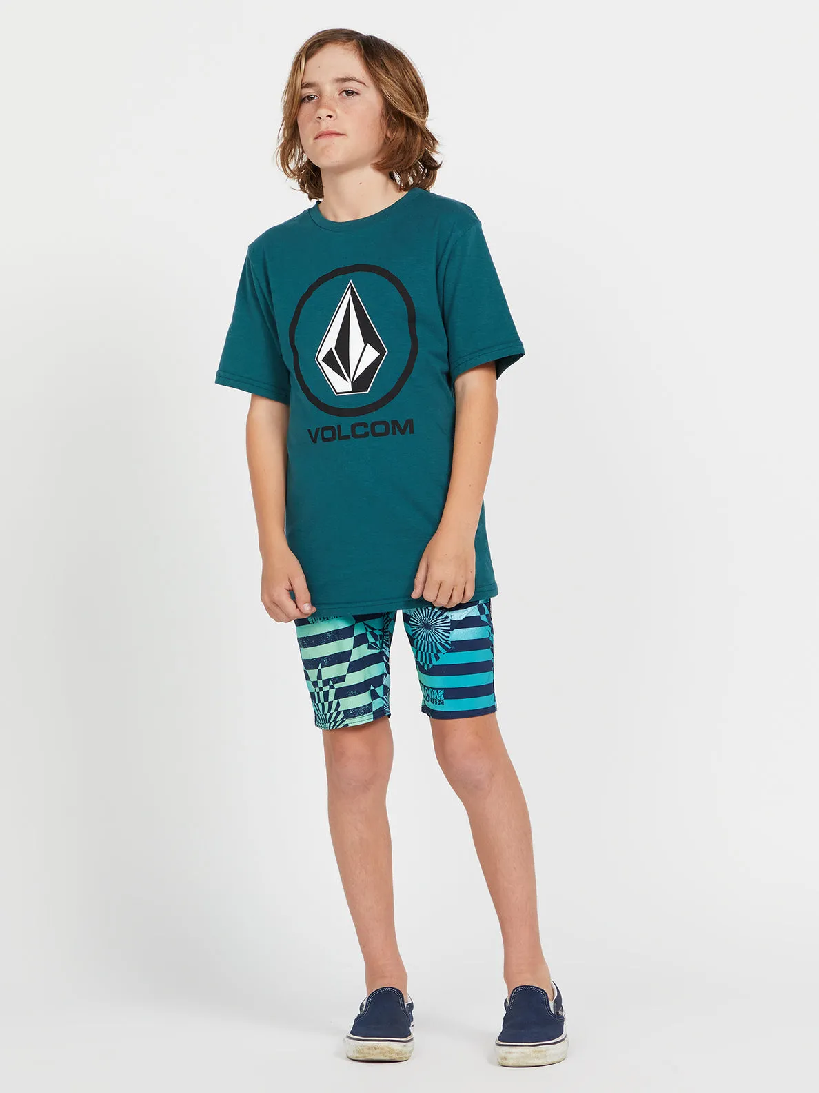 Boys Youth Crisp Stone Short Sleeve Tee - Deep Teal