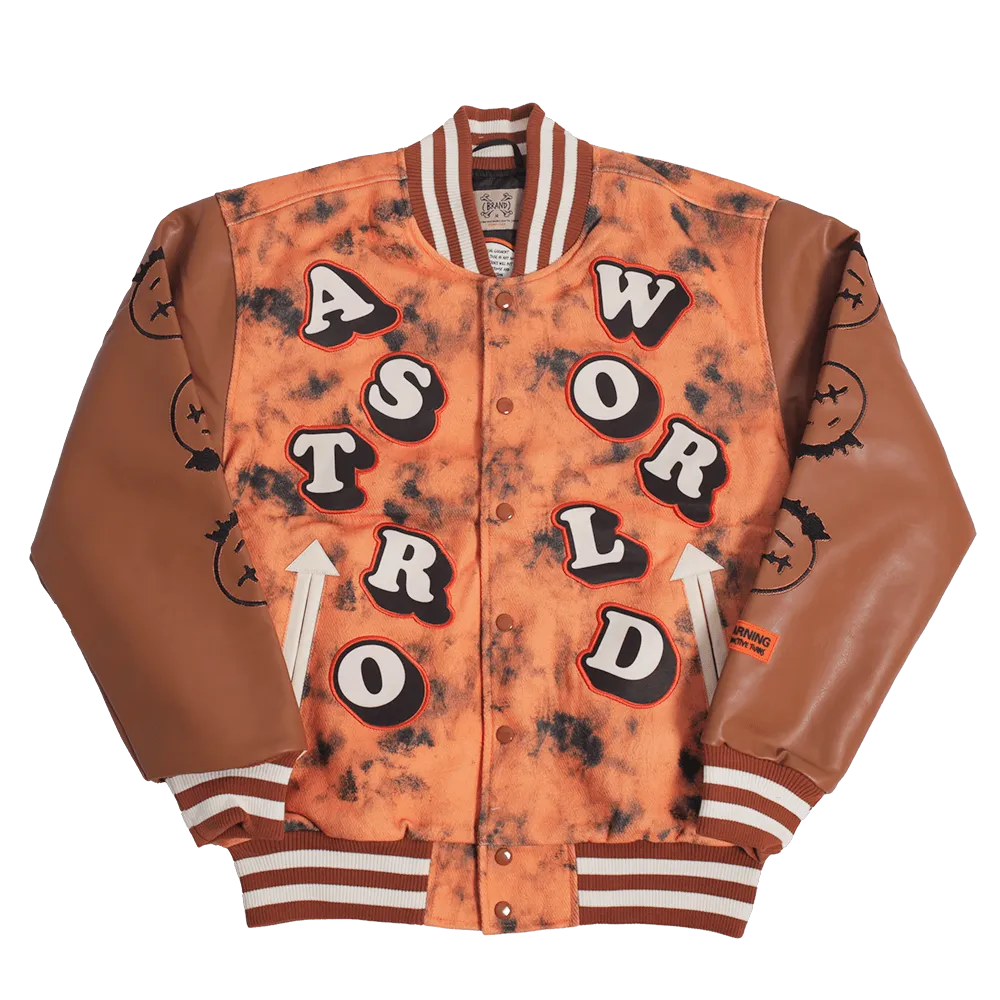 BRAND X ASTRO WORLD YOUTH VARSITY JACKET (BROWN)