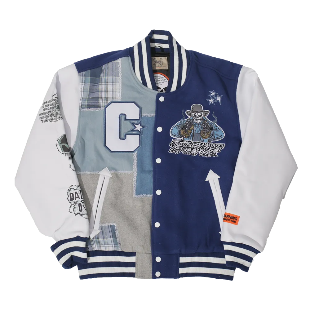 BRAND X DALLAS MOST WANTED YOUTH VARSITY JACKET (NAVY)