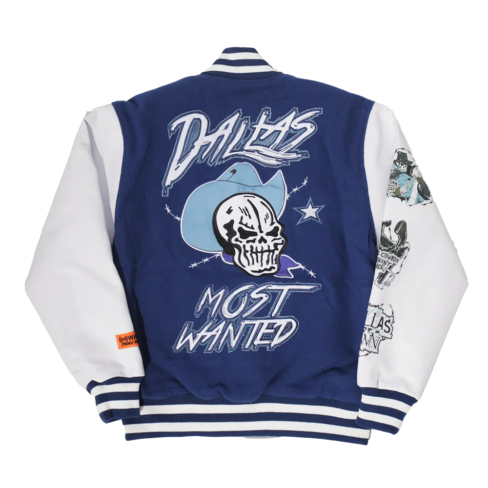 BRAND X DALLAS MOST WANTED YOUTH VARSITY JACKET (NAVY)