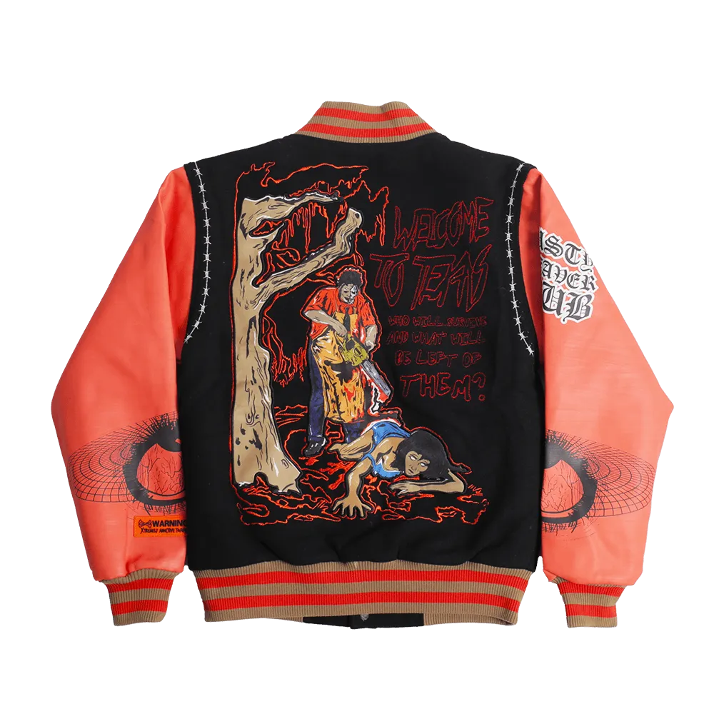 BRAND X TEXAS CHAINSAW MASSACRE YOUTH VARSITY JACKET (BLACK)