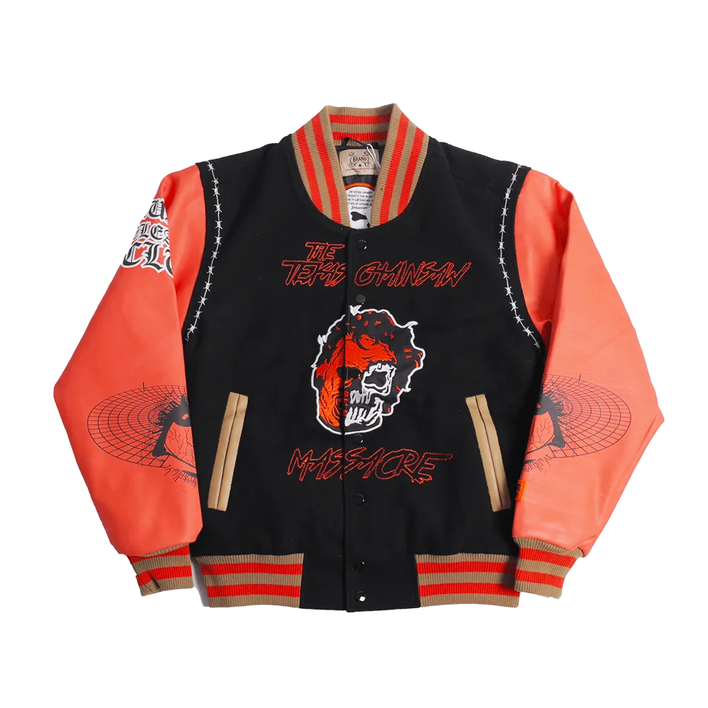 BRAND X TEXAS CHAINSAW MASSACRE YOUTH VARSITY JACKET (BLACK)
