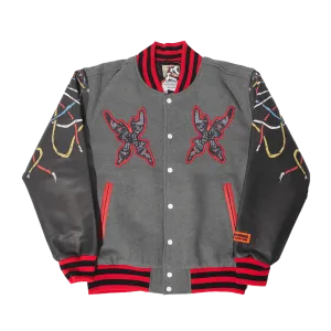BRAND X YOU ARE TERMINATED YOUTH VARSITY JACKET (GREY)