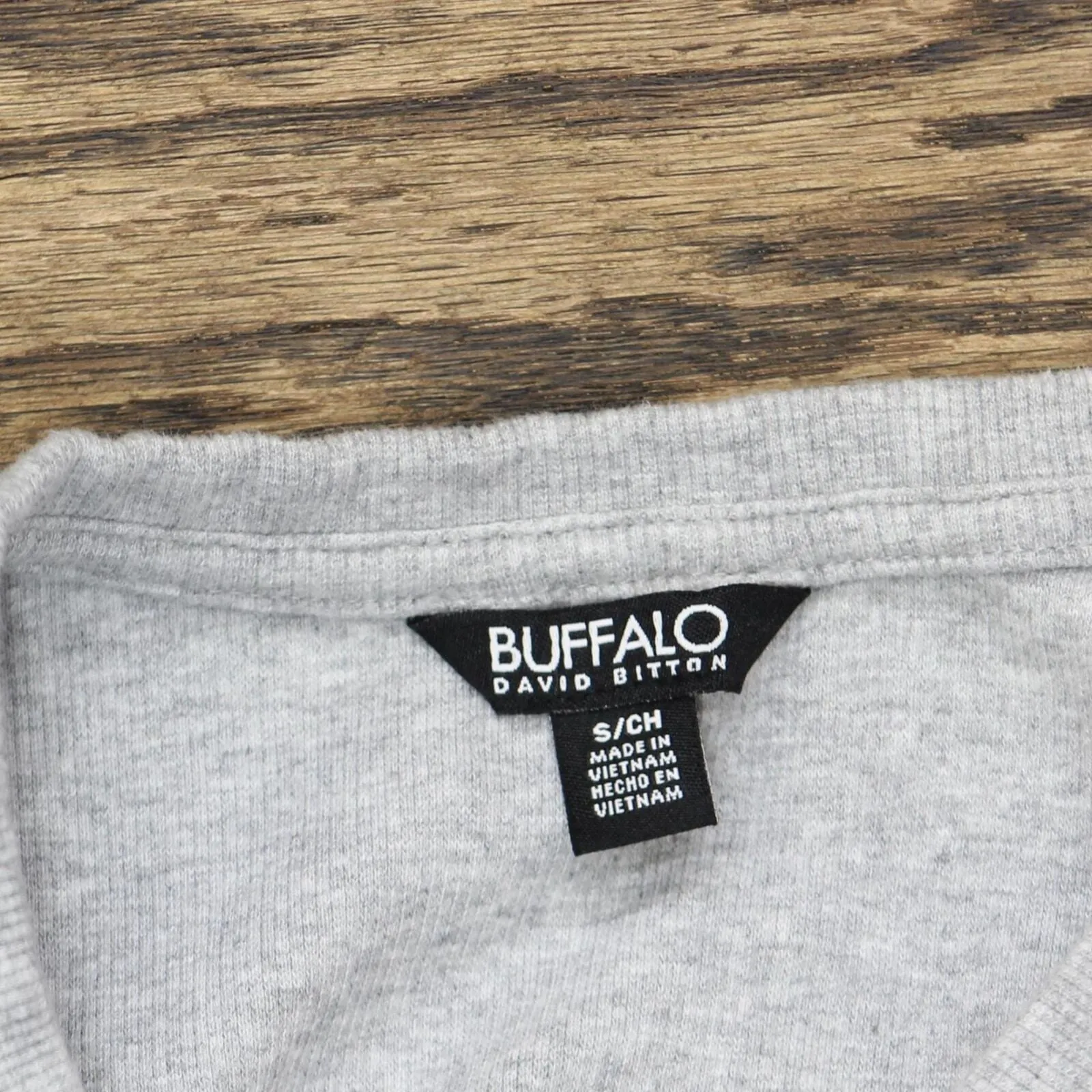 Buffalo Womens Ribbed Short Sleeve Round Neck T-Shirt Tee 1782655 Gray S
