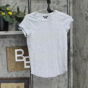 Buffalo Womens Ribbed Short Sleeve Round Neck T-Shirt Tee 1782655 Gray S