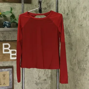 C9 Champion Women's Long Sleeve Mesh Accent Performance Shirt Red Medium