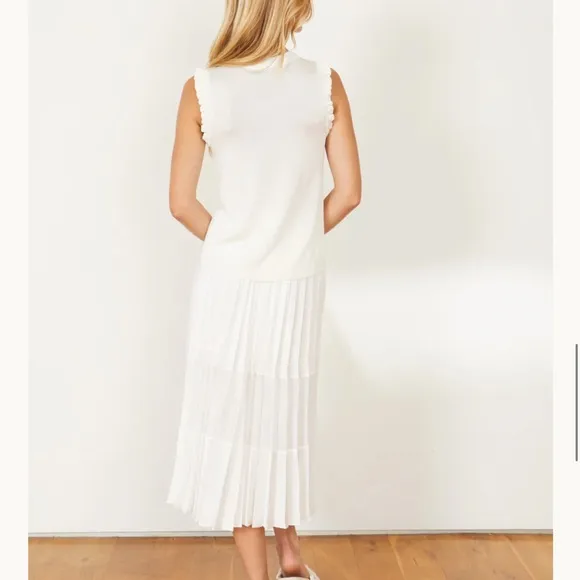 Caballero Mia Pleated Mesh Panel Skirt Anthropologie
