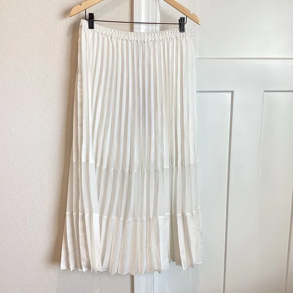 Caballero Mia Pleated Mesh Panel Skirt Anthropologie