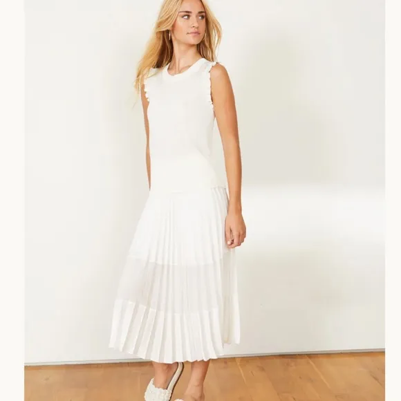 Caballero Mia Pleated Mesh Panel Skirt Anthropologie