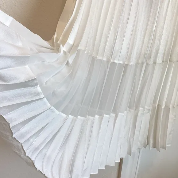 Caballero Mia Pleated Mesh Panel Skirt Anthropologie