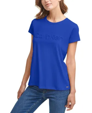 Calvin Klein Womens Short Sleeve Logo T-Shirt M7VH8058 Blue XL
