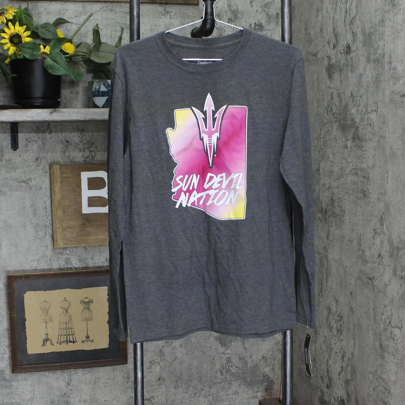Captivating Womens Long Sleeve Arizona State Sun Devil Nation T-Shirt WR51