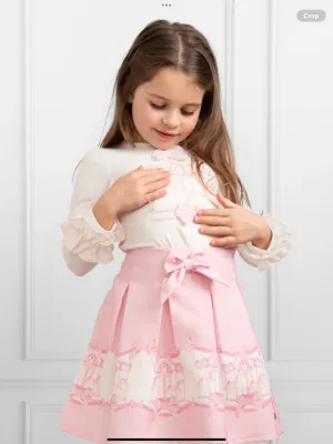 Caramelo kids carousel dreams skirt set in pink 0924566