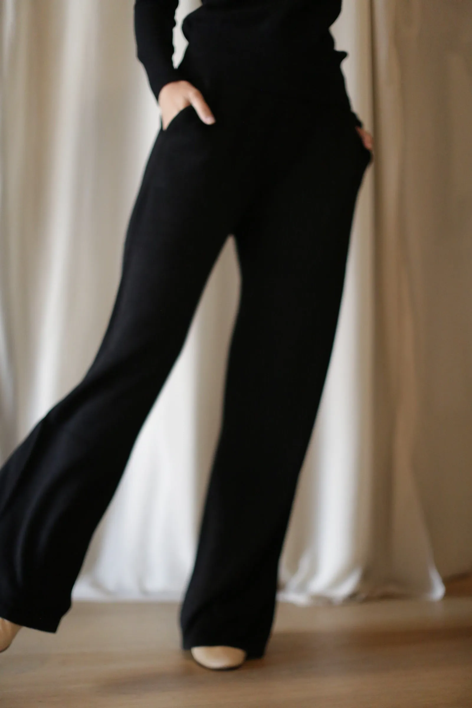 Cashmere Wide Leg Pant