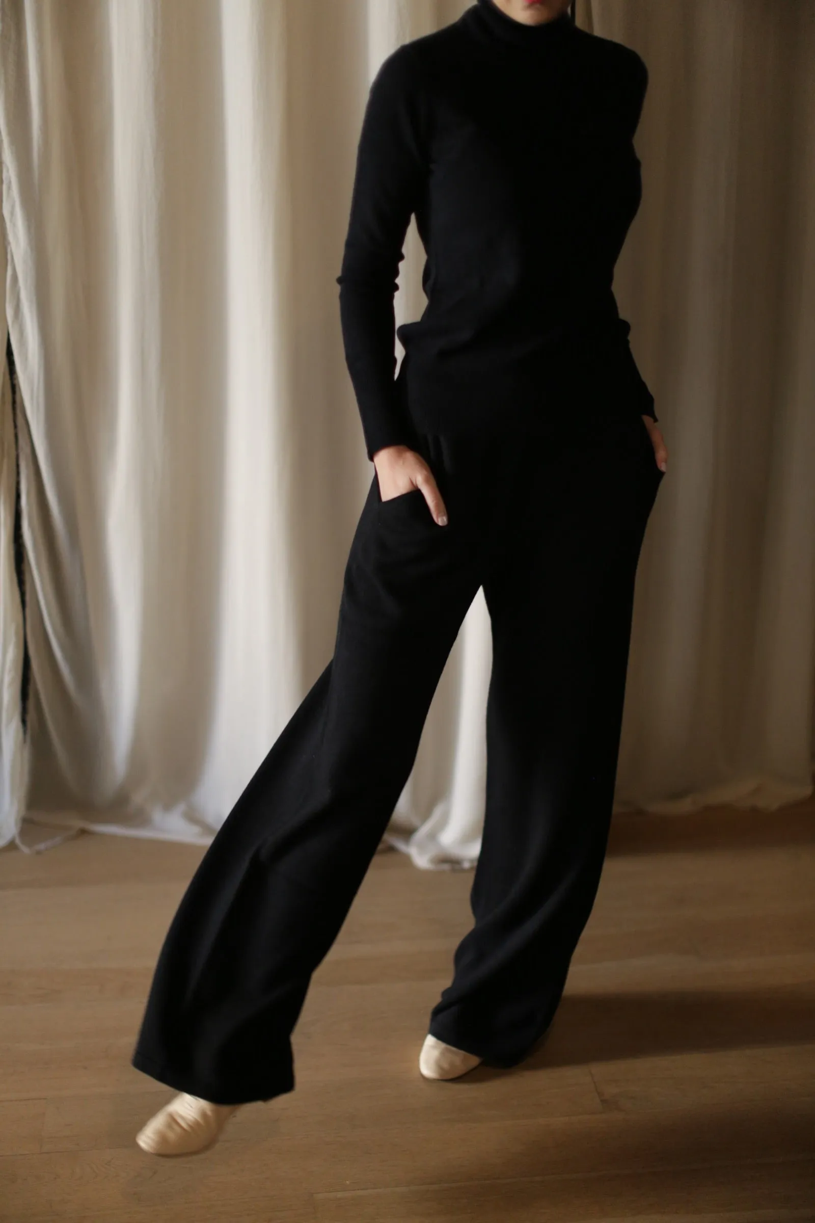 Cashmere Wide Leg Pant