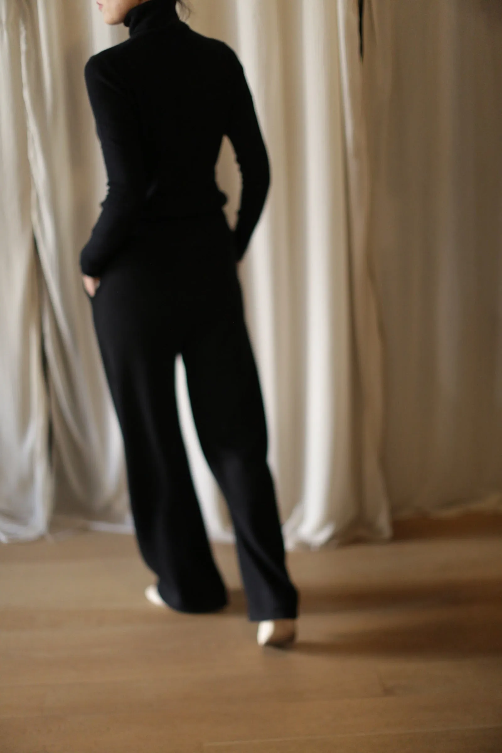 Cashmere Wide Leg Pant