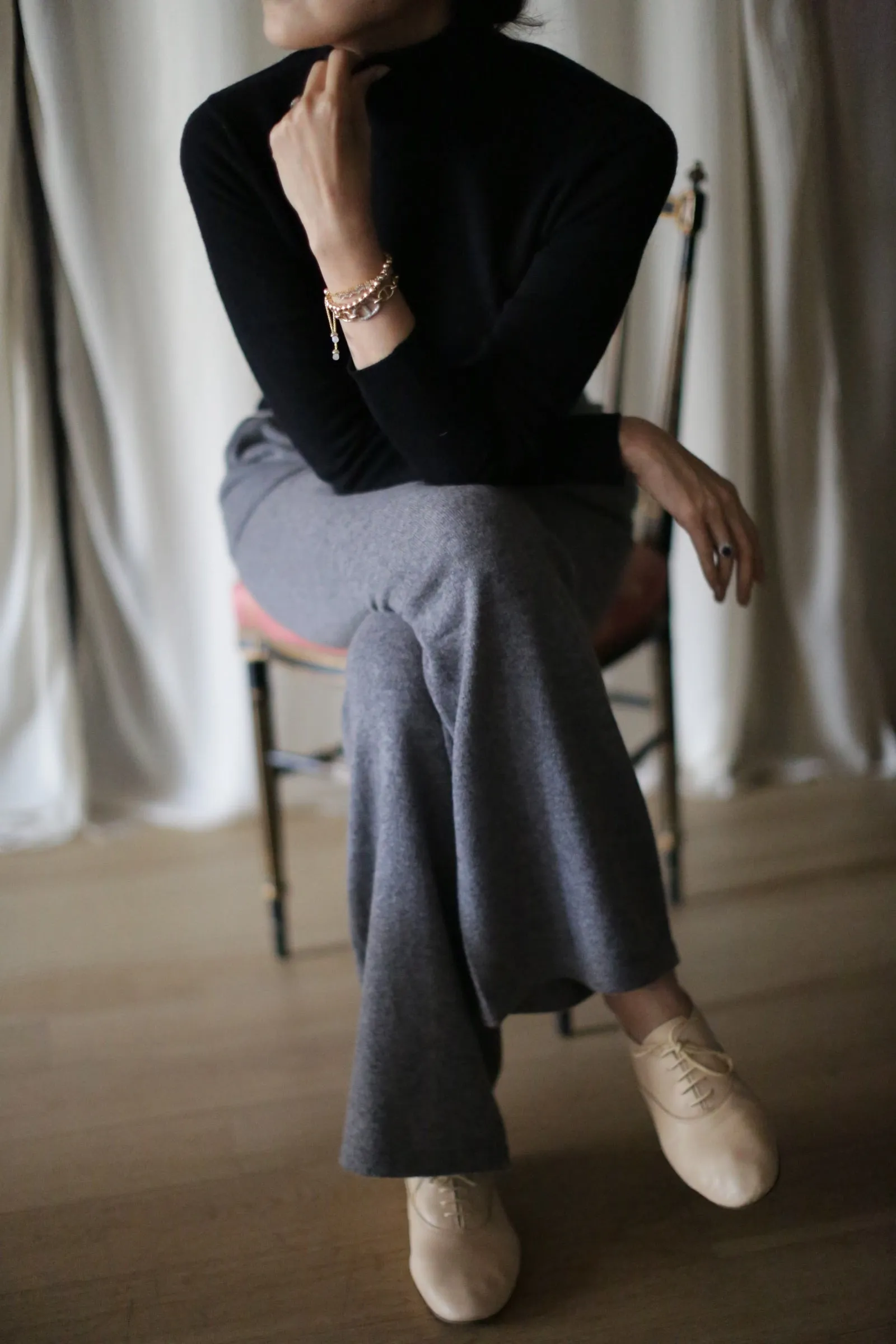 Cashmere Wide Leg Pant