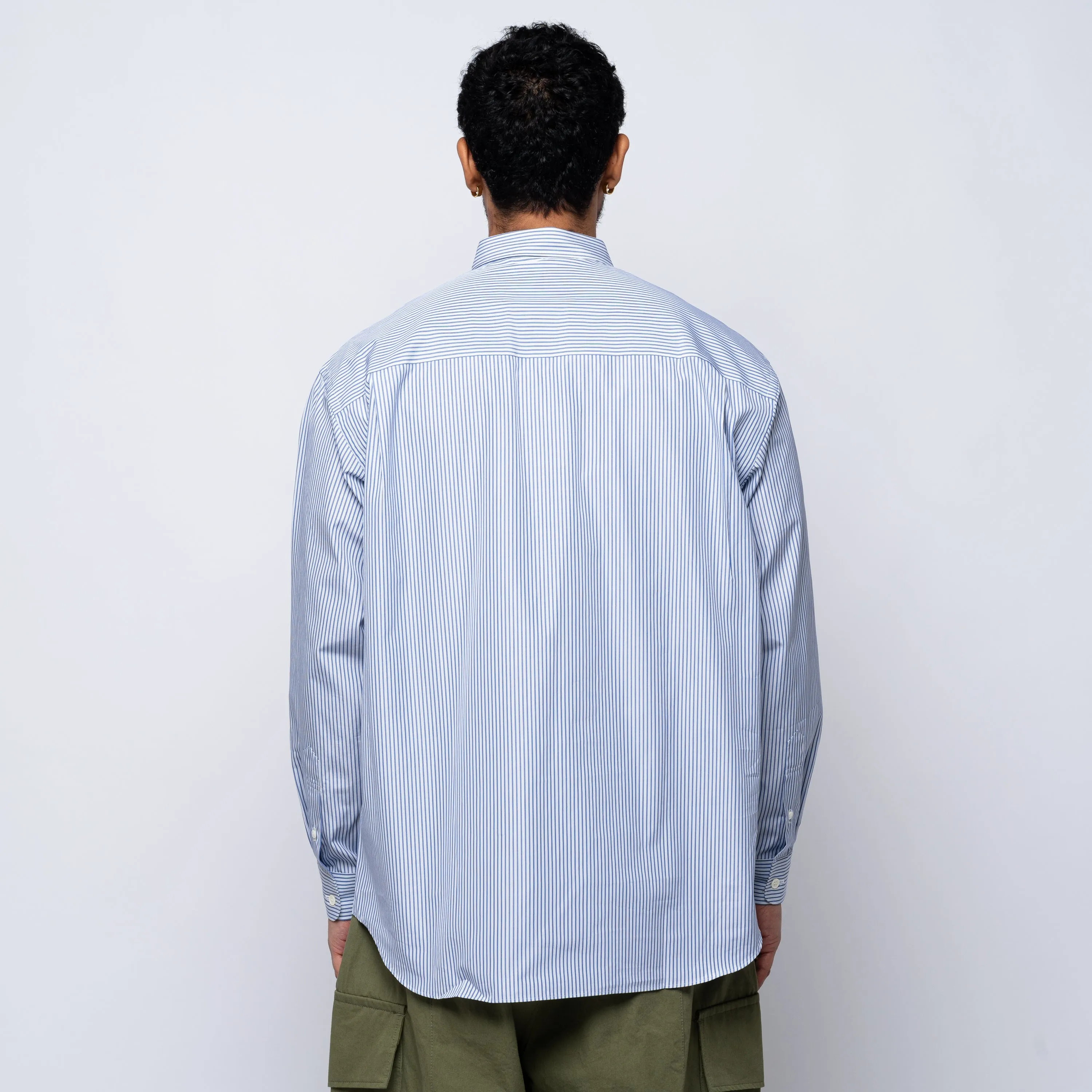 CdGH Striped Button-Up Shirt Blue HO-B007-051