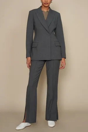 Charcoal Patch Pocket Split Hem Pant