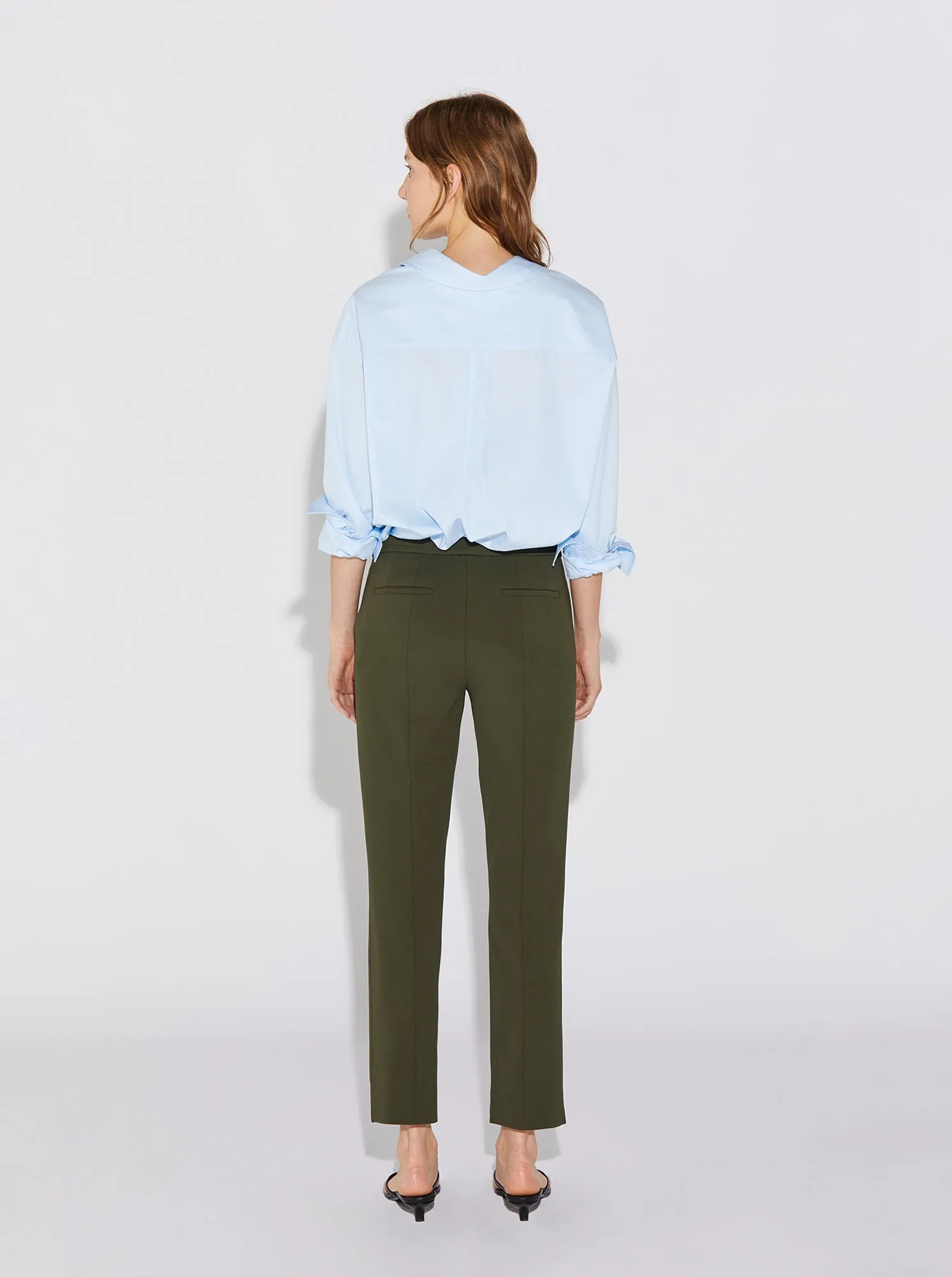 CHARLOTTE Stretch Crepe Pant Army Green
