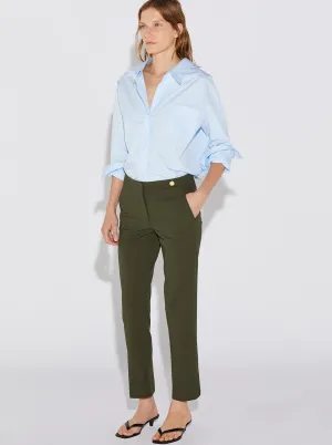 CHARLOTTE Stretch Crepe Pant Army Green
