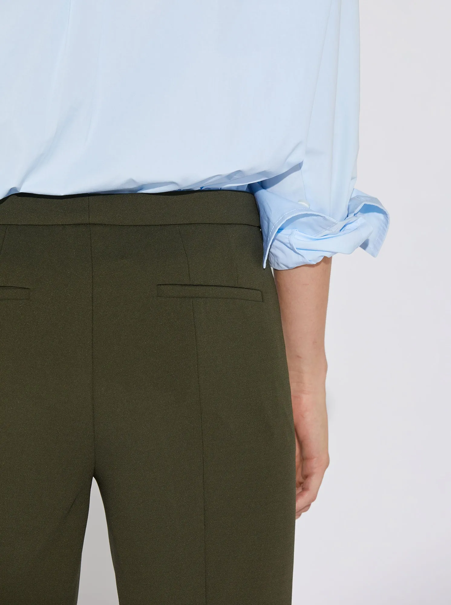 CHARLOTTE Stretch Crepe Pant Army Green