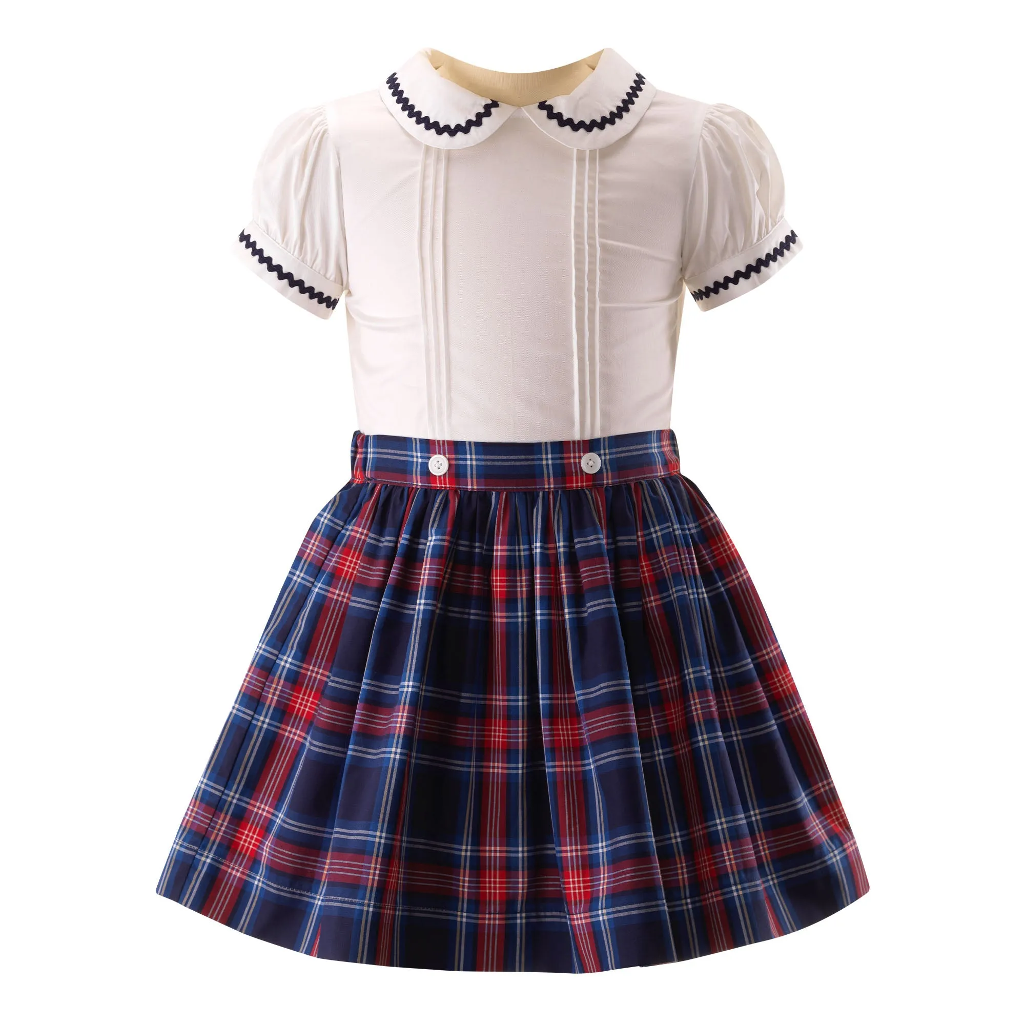 Check Skirt and Blouse Set