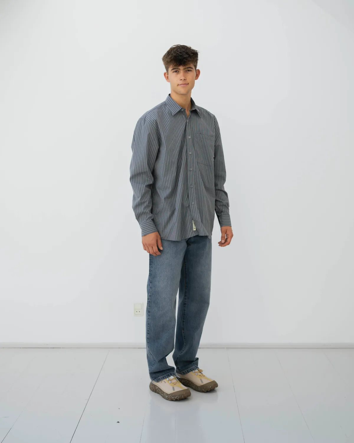 Christoffer - Yuzo Striped Shirt - Antra Grey