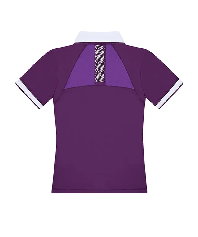 CHUCUCHU Knit Point Polo T-shirt - Violet