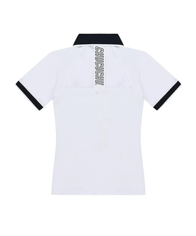 CHUCUCHU Knit Point Polo T-shirt - White