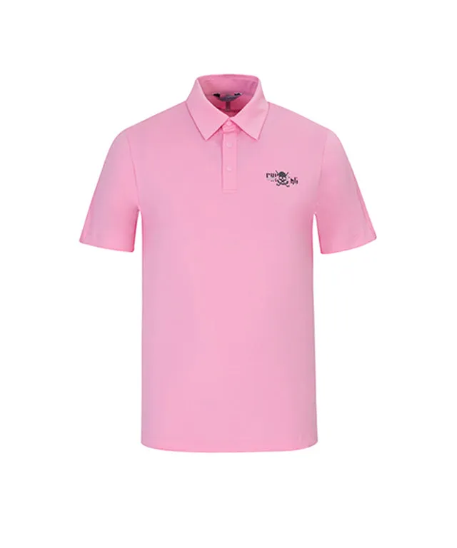 CHUCUCHU Men's Back Point Polo Tee Pink