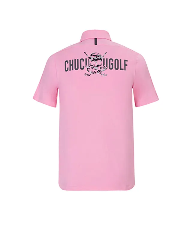 CHUCUCHU Men's Back Point Polo Tee Pink