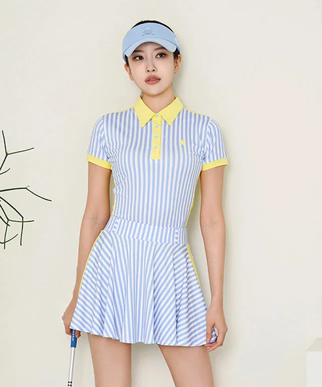 CHUCUCHU Striped Jersey Top