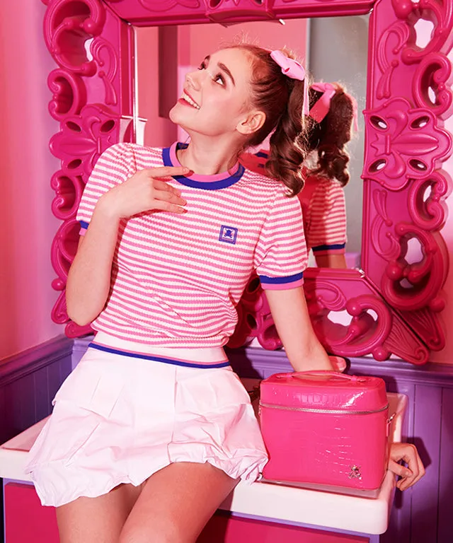 CHUCUCHU Striped Top - Pink