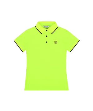 CHUCUCHU Ten Knit Collar Polo T-Shirt - Neon Yellow