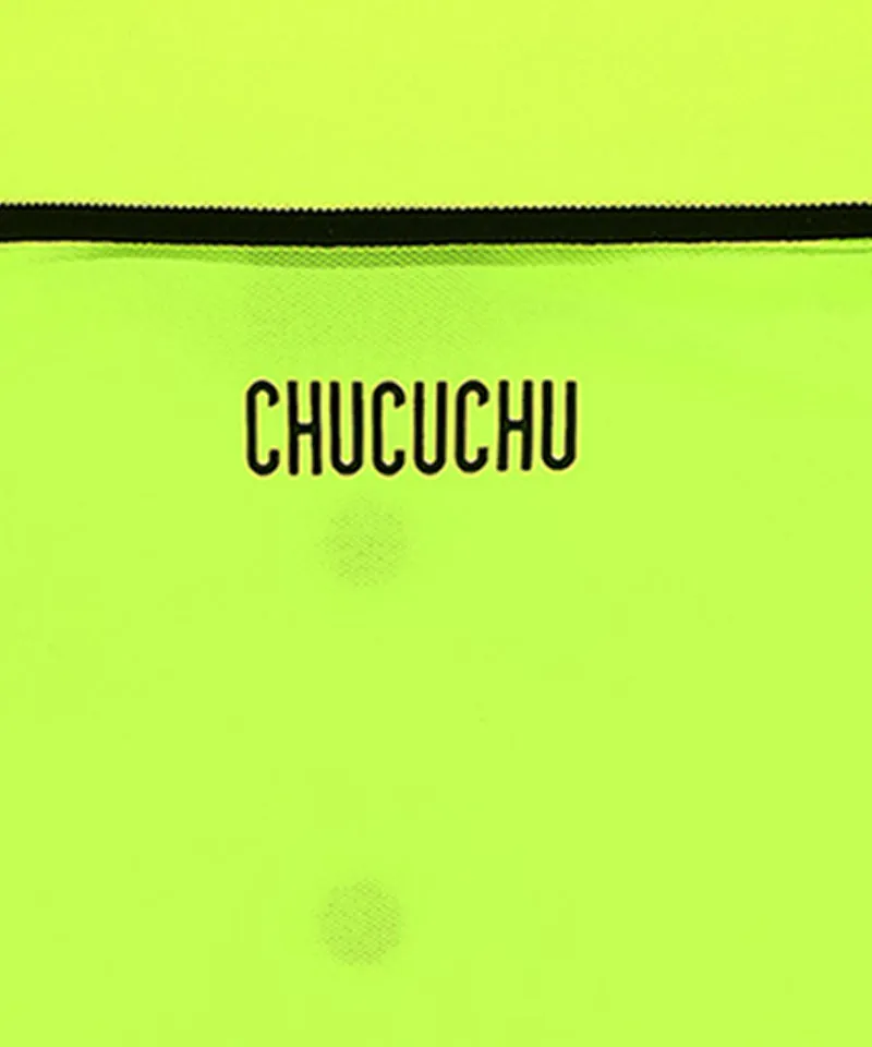CHUCUCHU Ten Knit Collar Polo T-Shirt - Neon Yellow