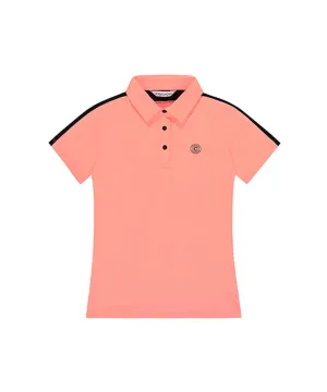 CHUCUCHU Women's Shoulder Line Polo T-Shirt - Peach