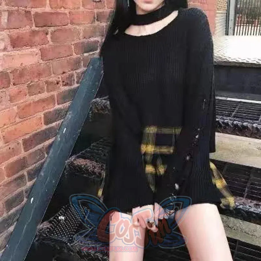 Classical Retro Punk Style Tartan Plaid A-line Skirt mp006273
