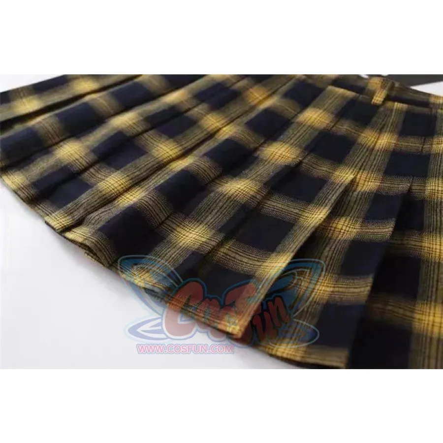 Classical Retro Punk Style Tartan Plaid A-line Skirt mp006273