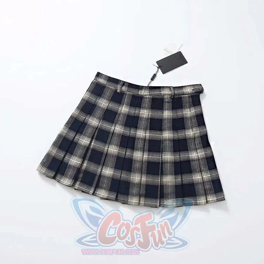 Classical Retro Punk Style Tartan Plaid A-line Skirt mp006273