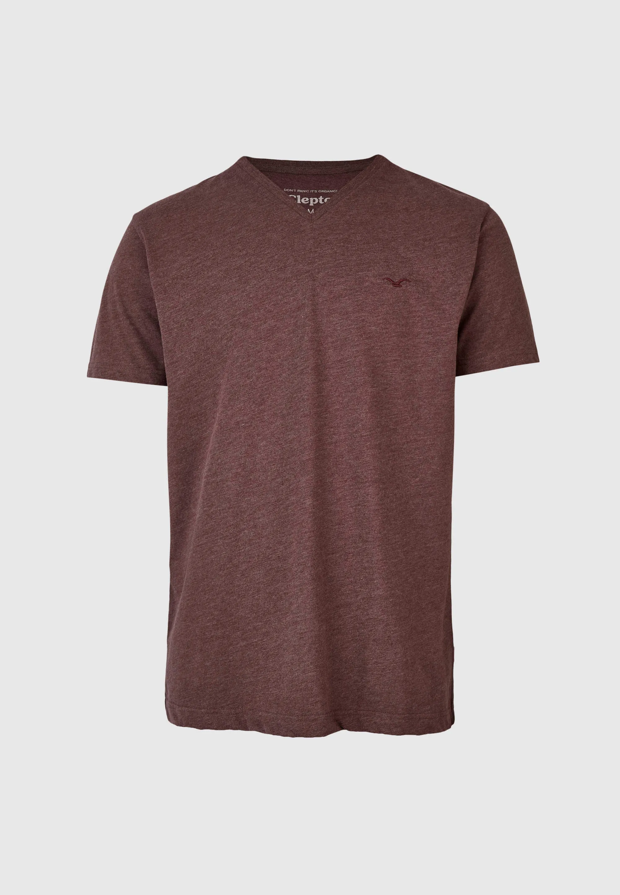 Cleptomanicx Ligull V-Neck Regular Tee - Heather Tawny Port